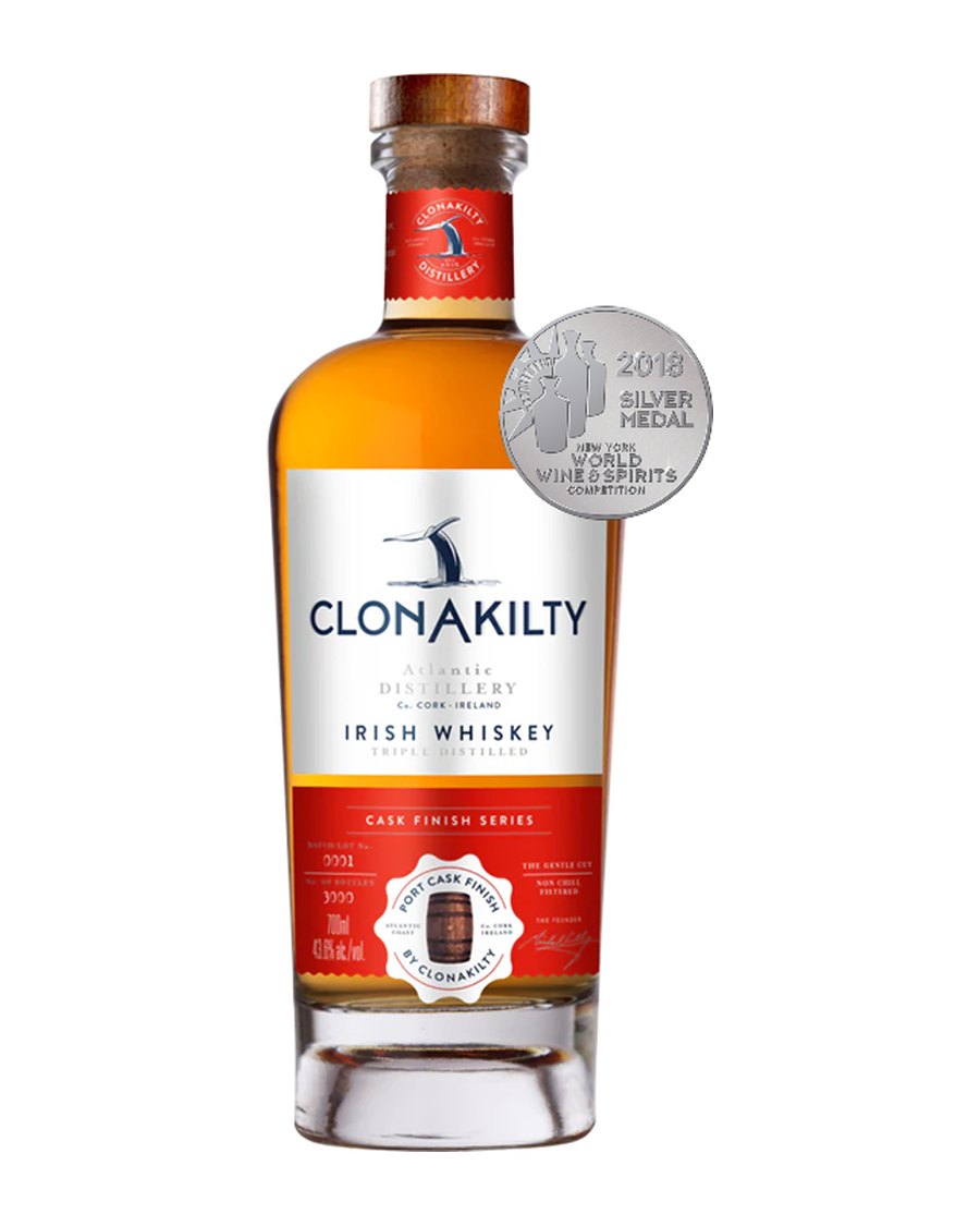 Bottle of Clonakilty Port Cask Finish Irish Whiskey